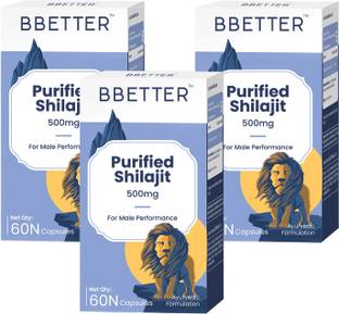BBETTER Purified Shilajit 500mg | Lab Tested Shilajeet for Men