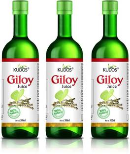 KUDOS Giloy Ras 500ml (Pack of 3) | Giloy Ghanvati Juice for Immunity Booster