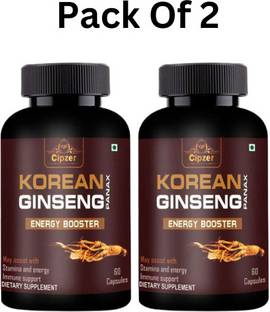 CIPZER Korean Ginseng Capsule|Strengthens bone|Boosts immunity(Pack of 2)-120 Capsules
