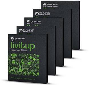 DR. VAIDYA'S LIVitup, Hangover Shield & Liver Protector, 6 Capsules each