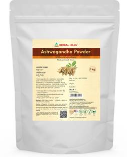 Herbal Hills Ashwagandha Powder - 1 kg pack Natural & Pure Withania somnifera Root Powder - For Antistress and vitality