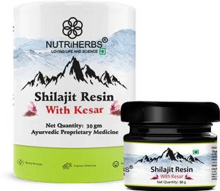 Nutriherbs Pure Shilajit Resin with kesar for Strength, Power & Stamina - 30g