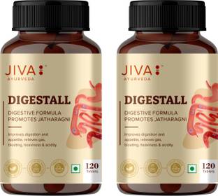 JIVA Digestall Tablets - Relief from Indigestion and Gastric Problems - 120 Tablets Each - Pack of 2