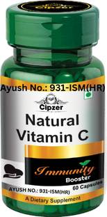 CIPZER Natural Vitamin C Capsule With Amla Extract Immunity & Glowing Skin 60 Capsules