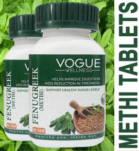 VOGUE WELLNESS Methi Tablet Fenugreek for Healthy Cholesterol & Sugar Levels & Flush Out Toxins