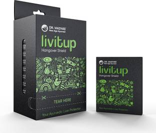 DR. VAIDYA'S LIVitup, Hangover Shield & Liver Protector, 6 Capsules each