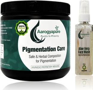 AAROGYAPURE Pigmentation Care | Ayurvedic Pigmentation Powder with Aloe Vera Face Wash