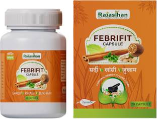 Rajasthan aushdhalaya Febrifit Capsules - Useful in Cough, Cold, Typhoid,Dengue & Fever -(30 Caps)