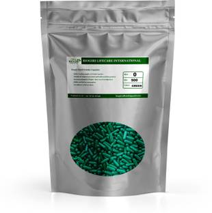 Biogiri Premium Size 0 Green Empty Capsules - Ideal for Powder Filling - Pack of 500