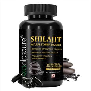 ALPSPURE Natural Shilajit 500 mg Softgel | For Strength, Stamina & Vitality | For Men