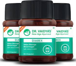 DR. VAIDYA'S Diabex Capsules - Blood Sugar Management With Goodness of Methi, Karela & Neem