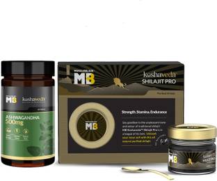 MUSCLEBLAZE Koshaveda Shilajit Pro, 20 g Resin with Ashwagandha 500mg, 60 Tablets