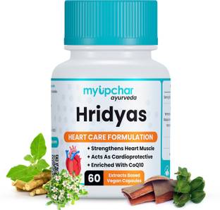 myupchar ayurveda Hridyas Capsule For Heart Care|Ashwagandha, Brahmi, Arjuna Extract Based + CoQ10