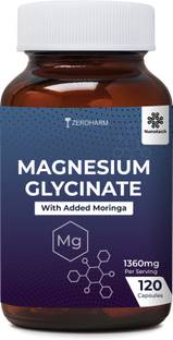 ZEROHARM Magnesium Glycinate-1360mg for Muscle Support & Nerve Function, Improves sleep.