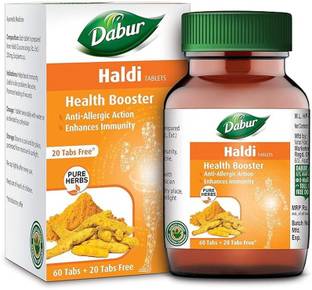 Dabur Haldi Tab Haldi Tablets (60 Tablet + 20 tablet Free)