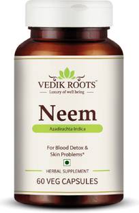 Vedikroots Neem Azadirachta Indica for blood detox and skin problems 60 Capsules