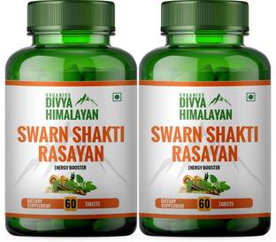 Divya Himalayan Swarn Shakti Rasayan Shilajit and Ashwagandha Tablets with Spirulina & Maca Root