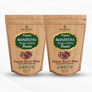 Deep Ayurveda Organic Manjistha Powder (Rubia Cordifolia) | Pack of 2