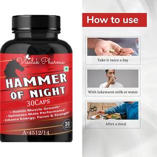 visalak pharma Hammer Of Night Herbal Capsules-Improves Energy levels & Pow-er 100% Ayurvedic