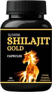 GLOWSIK Ayurvedic Himalayan Shilajit Gold Capsules with Ashwagandha, Safed Musli