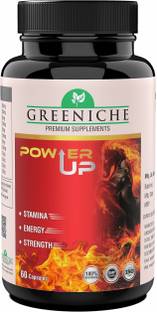Greeniche 100% Ayurvedic Power Up for Men |Energy, Stamina & Power - 60 Capsules