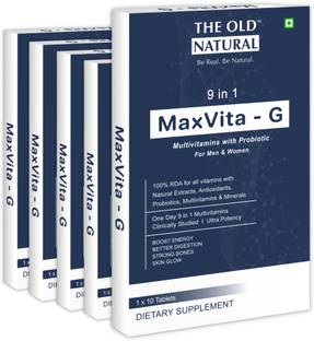 The Old Natural Multivitamin Tablets for Men & Women Probiotics, 100% RDA Vitamin C