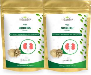 Vedikroots 100% Pure Gokhru Powder For Kidney Stones And Urinary Tract Infections 100Gm