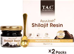 TAC - The Ayurveda Co. 100% Pure & Natural Shilajit / Shilajeet Raw Liquid Resin for Immunity, Metabolism & Enhanced Stamina Pack of 2/ 2*20gm