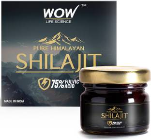 WOW Life Science Pure Himalayan Shilajit Resin|Guaranteed 75% Fulvic Acid|For Stamina & Strength|