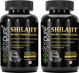 ALPSPURE Natural Shilajit 500 mg Softgel | For Strength, Stamina & Vitality | For Men
