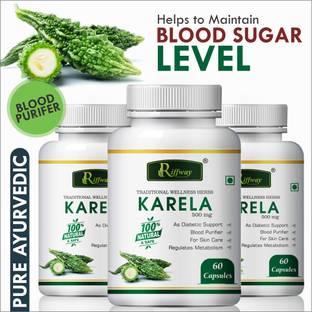 Riffway Karela herbal capsules for Helps you get a Glowing Skin Pure Ayurvedic