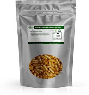 Biogiri Premium Size 0 Golden Empty Capsules - Ideal for Powder Filling - Pack of 1000