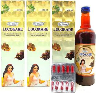 Dr. Biswas Lucokare Syrup 450ml For Women`s Health Care (Pack Of 3)