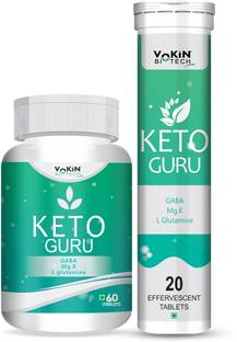 Vokin Biotech Keto Guru Weight Loss Dietary Supplements Effervescent Water Soluble 60+20 Tabs