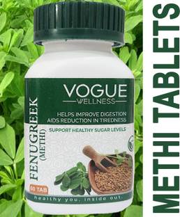 VOGUE WELLNESS Methi Tablet Fenugreek for Healthy Cholesterol & Sugar Levels & Flush Out Toxins