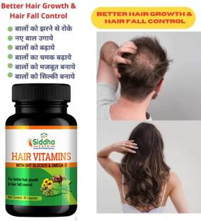 Siddha cure Hair Vitamins with Biotin, Omega 3, Vitamin A for Hair Growth