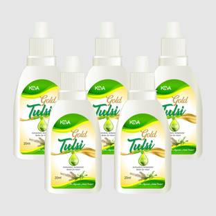 KEVA Gold Tulsi Drops Extract of 5 Rare Tulsi &Natural Immunity Boosting (Pack of 5)
