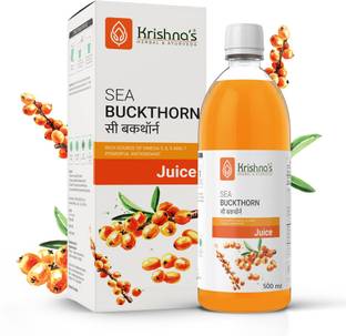 Krishna's Herbal & Ayurveda Sea Buckthorn Juice Rich Source of Omega 3, 6, 9 & 7 Powerful Antioxidant