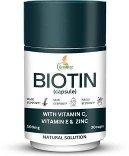 grinbizz Biotin Capsule for Hair Growth, and Glowing Skin,Fights Nail Brittleness