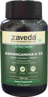 ZAVEDA Ashwagandha Extract (500 mg) | Extra Strength Advanced Formulation (30 Capsules)