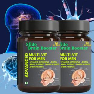 Health Ayurveda Sfido Brain Booster, Brain Tonic & Plus Brain Booster, Capsule, Pack of 2