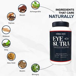 Herbal Deck Eye Sutra Natural Supplement for Eye Vision Care, Dryness, Redness & Itchin
