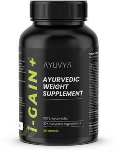 Ayuvya Ayurvedic Gain+ New and Improved Formula For Weight & Mass Gain | 90 Tablets