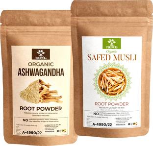 Trivang 100% Natural Ashwagandha Powder and Safed Musli Powder 50g Combo Pack (2x 50g)