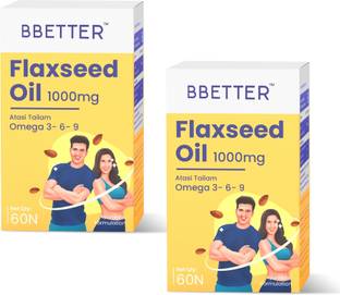 BBETTER Flaxseed Oil 1000mg Omega 3- 6- 9 - 60 Softgels