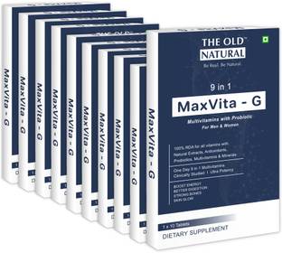 The Old Natural 9 in 1 MaxVita-G Multivitamin Tablets with Probiotics for Men and Women