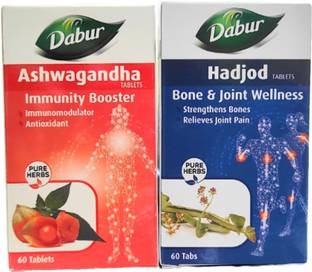 डाबर ASHWAGANDHA TABLETS +HADJOD TABLETS (COMBO FOR STRONG BRAIN & BONES)