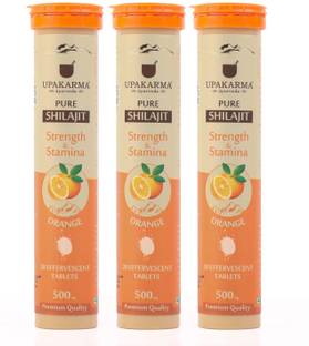 UPAKARMA Pure Shilajit Effervescent Tablets Boost Performance and Stamina- Orange Flavour