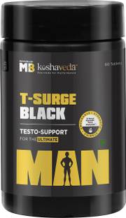 मसलब्लेज़ T-Surge Black for Men with 12 Ayurvedic Herbs 60 Tablets