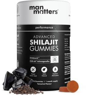Man Matters Advanced Shilajit Gummies With Ashwagandha KSM66 & Black Pepper |Boosts Strength